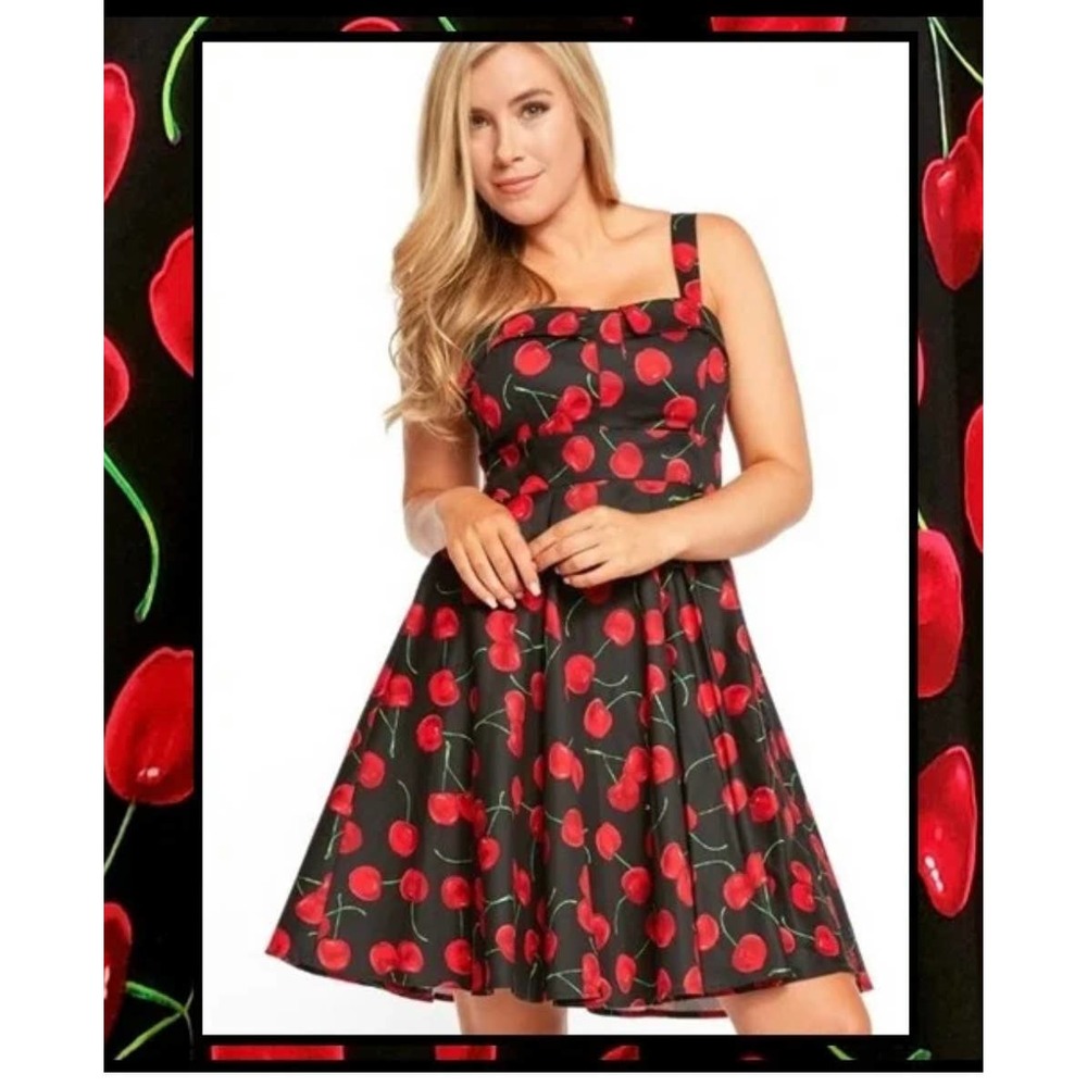 Lost and Found Black Cherry Fold Over Retro Style Dress Sz. Small
